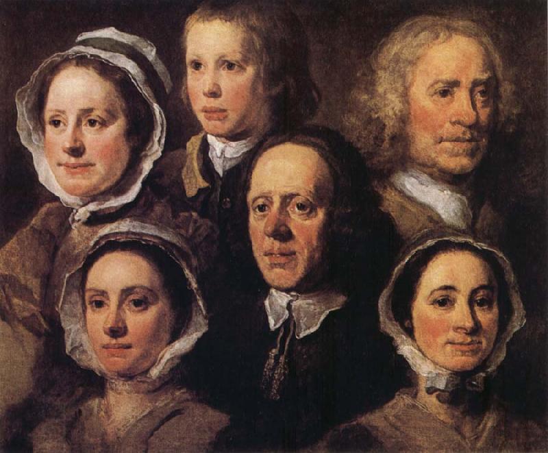 William Hogarth Heads of Six of Hogarth's Servants China oil painting art